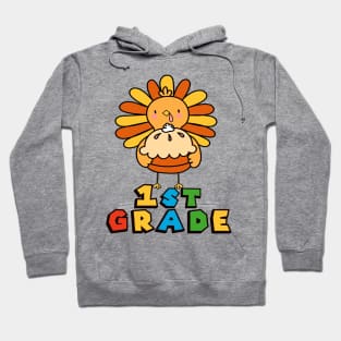 First Grade Thanksgiving Thankful Turkey T-Shirt Hoodie
